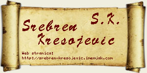 Srebren Kresojević vizit kartica